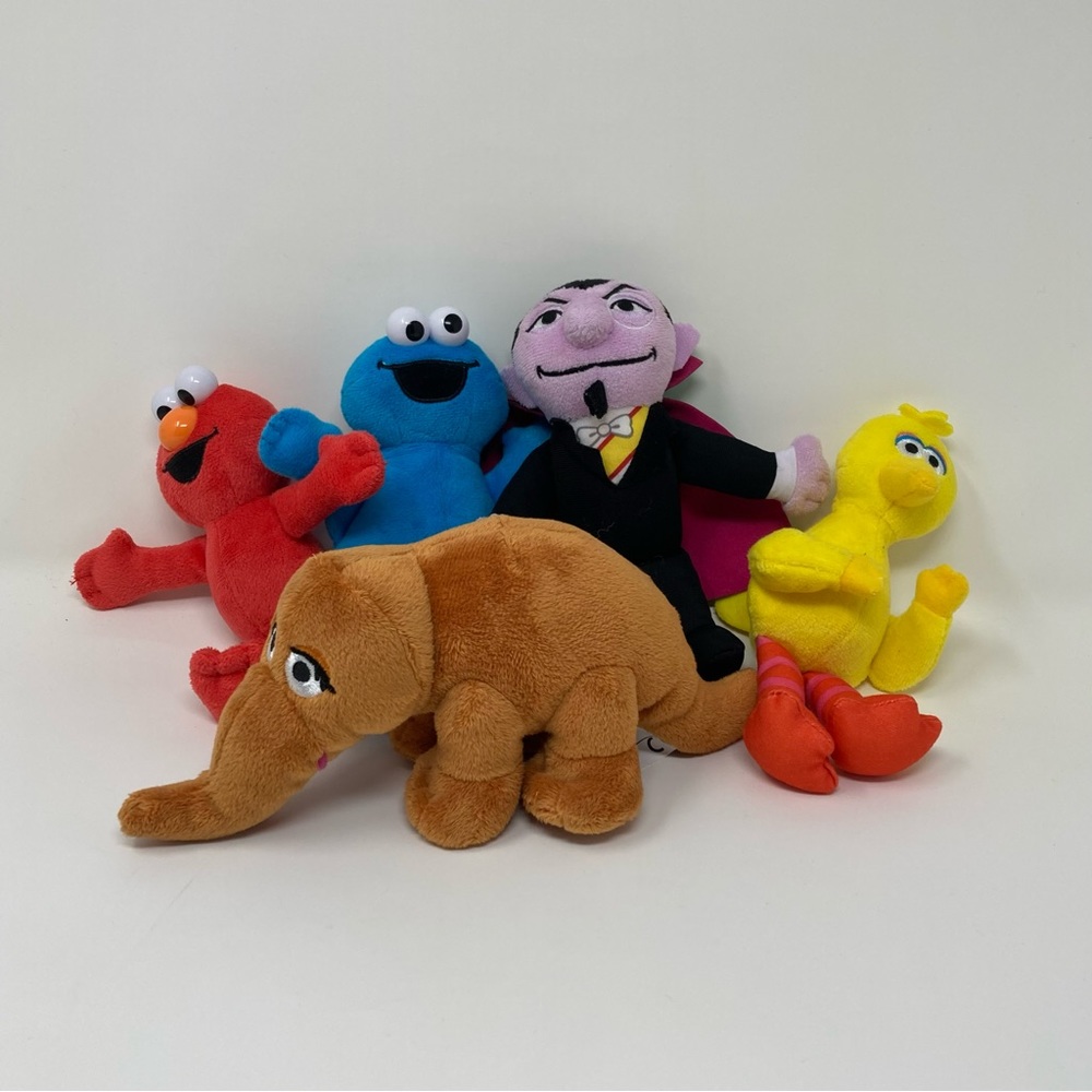Sesame Street Mini Plush Set Jim Henson Characters Elmo Cookie Monster Snuffleup